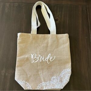 Bride Tote Bag Lace Detail Wedding Gift Bag Bride Beach Bag EUC